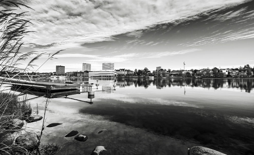Stadsvy över centrala Umeå