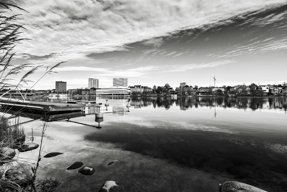 Stadsvy över centrala Umeå